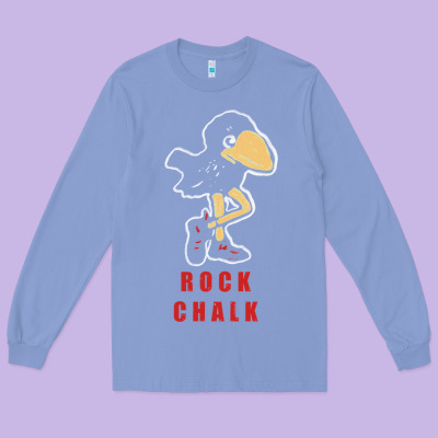 Vintage Jayhawk Ku Long Sleeve Tee Designed By Craftify