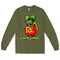 Army Green Official Rat Fink Original Merchandise 1 Long Sleeve Tee - Craftify