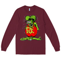 Burgundy Official Rat Fink Original Merchandise 1 Long Sleeve Tee - Craftify