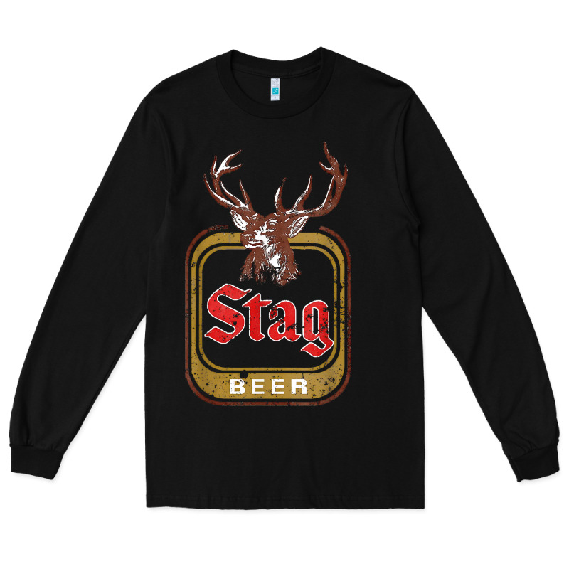 Vintage Stag Beer, Distressed Long Sleeve Tee by Craftify | Teevron