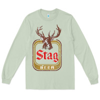 Matcha Vintage Stag Beer, distressed Long Sleeve Tee - Craftify