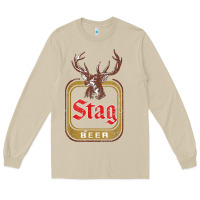 Mushroom Vintage Stag Beer, distressed Long Sleeve Tee - Craftify
