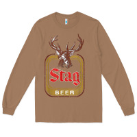 Toasted Coconut Vintage Stag Beer, distressed Long Sleeve Tee - Craftify