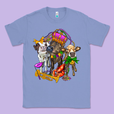 Little Cows And Mardi Gras Party Olivia Classic Tee Designed By Oliviacreatesart
