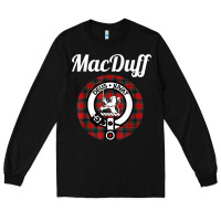 Black MacDuff Clan Scottish Name Coat Of Arms Tartan Long Sleeve Tee - Craftify