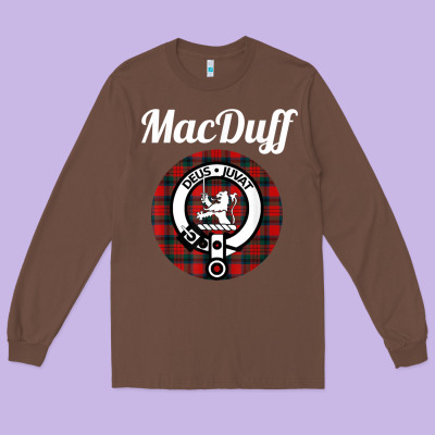 Macduff Clan Scottish Name Coat Of Arms Tartan Long Sleeve Tee Designed By Craftify