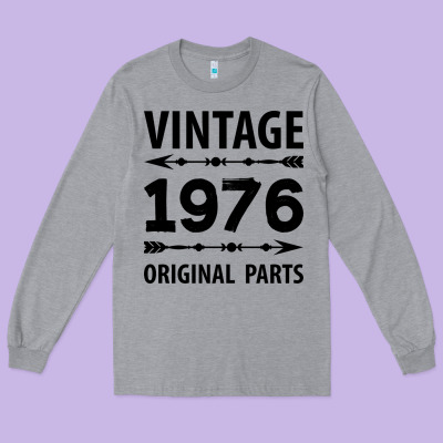 Vintage 1976 Original Parts Long Sleeve Tee Designed By Craftify