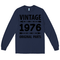 Navy VINTAGE 1976 ORIGINAL PARTS Long Sleeve Tee - Craftify