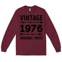 Burgundy VINTAGE 1976 ORIGINAL PARTS Long Sleeve Tee - Craftify