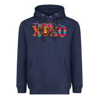 Navy xoxo valentine's day highland cow Heavyweight Hoodie - Jasminsmagicworld
