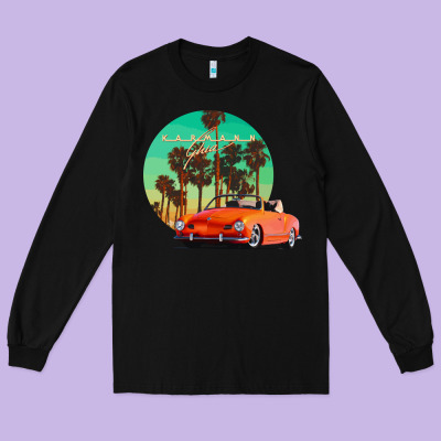 Karmann Ghia Sunset Palm Love Quote Long Sleeve Tee Designed By Craftify