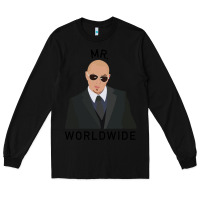 Black Pitbull Mr Worldwide Classic Long Sleeve Tee - Craftify