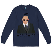 Navy Pitbull Mr Worldwide Classic Long Sleeve Tee - Craftify