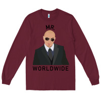 Burgundy Pitbull Mr Worldwide Classic Long Sleeve Tee - Craftify