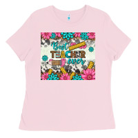 Bubblegum Pink best teacher ever tumbler Ladies Tee - BundleAndBundleShop