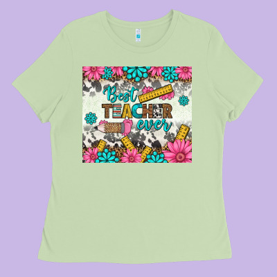 Best Teacher Ever Tumbler Ladies Tee Designed By Bundleandbundleshop