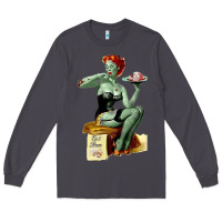 Smoke Zombie Pin Up Girl Halloween Long Sleeve Tee - Craftify