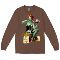 Chestnut Zombie Pin Up Girl Halloween Long Sleeve Tee - Craftify