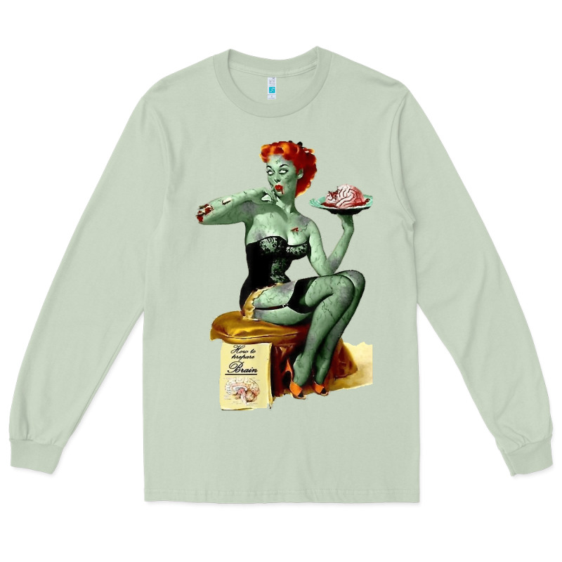 Zombie Pin Up Girl Halloween Long Sleeve Tee by Craftify | Teevron