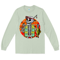 Matcha skeleton fishing lover moon halloween costume fish Long Sleeve Tee - Craftify