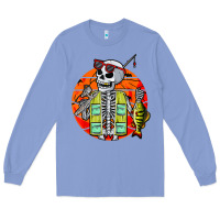Colony Blue skeleton fishing lover moon halloween costume fish Long Sleeve Tee - Craftify