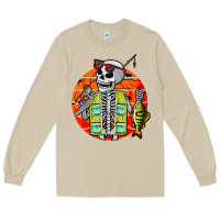Mushroom skeleton fishing lover moon halloween costume fish Long Sleeve Tee - Craftify