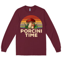 Burgundy vintage sunset porcini mushroom hunting boletus edulis t shirt Long Sleeve Tee - Craftify