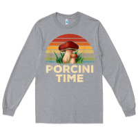 Heather Grey vintage sunset porcini mushroom hunting boletus edulis t shirt Long Sleeve Tee - Craftify