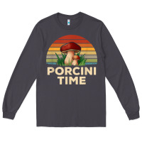 Vintage Sunset Porcini Mushroom Hunting Boletus Edulis T Shirt Long Sleeve Tee | Teevron