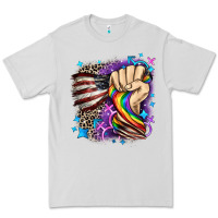 Dove Grey LGBTQ+ and American flag Premium Tee - FaDigitalArtStudio