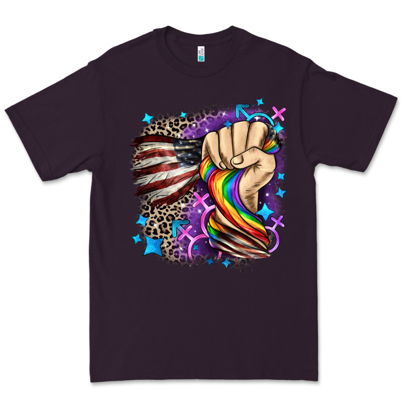 Lgbtq+ And American Flag Premium Tee by FaDigitalArtStudio | Teevron