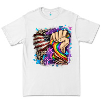 White LGBTQ+ and American flag Premium Tee - FaDigitalArtStudio