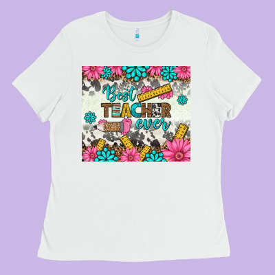 Best Teacher Ever Tumbler Ladies Tee Designed By Bundleandbundleshop