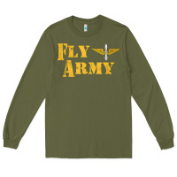 Army Green Vintage Fly Army Military Pilot Army Aviation Branch Long Sleeve Tee - Craftify