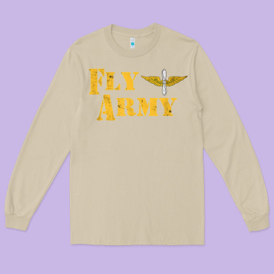 Vintage Fly Army Military Pilot Army Aviation Branch Long Sleeve Tee Designed By Craftify