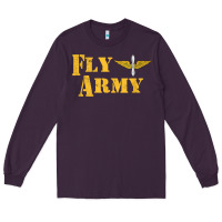 Plum Vintage Fly Army Military Pilot Army Aviation Branch Long Sleeve Tee - Craftify