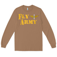 Toasted Coconut Vintage Fly Army Military Pilot Army Aviation Branch Long Sleeve Tee - Craftify