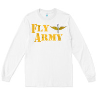 White Vintage Fly Army Military Pilot Army Aviation Branch Long Sleeve Tee - Craftify