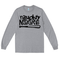 Heather Grey naughty by nature Long Sleeve Tee - Craftify