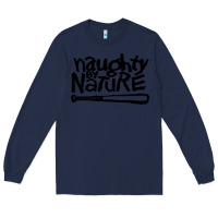 Navy naughty by nature Long Sleeve Tee - Craftify