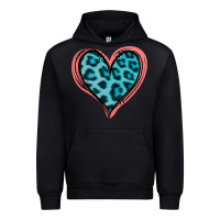 Black Blue Leopard Heart Urban Hoodie - Jasminsmagicworld