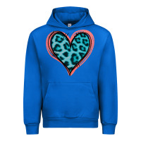 Cobalt Blue Leopard Heart Urban Hoodie - Jasminsmagicworld