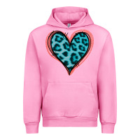 Fuchsia Pink Blue Leopard Heart Urban Hoodie - Jasminsmagicworld