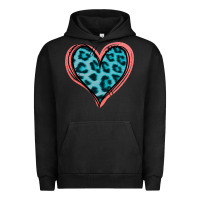 Pigment Black Blue Leopard Heart Urban Hoodie - Jasminsmagicworld