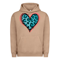 Pigment Burro Blue Leopard Heart Urban Hoodie - Jasminsmagicworld