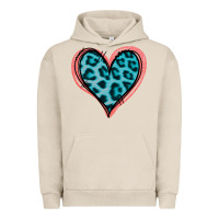 Pigment French Oak Blue Leopard Heart Urban Hoodie - Jasminsmagicworld