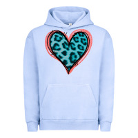 Pigment Grape Ice Blue Leopard Heart Urban Hoodie - Jasminsmagicworld