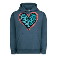 Pigment Midnight Navy Blue Leopard Heart Urban Hoodie - Jasminsmagicworld