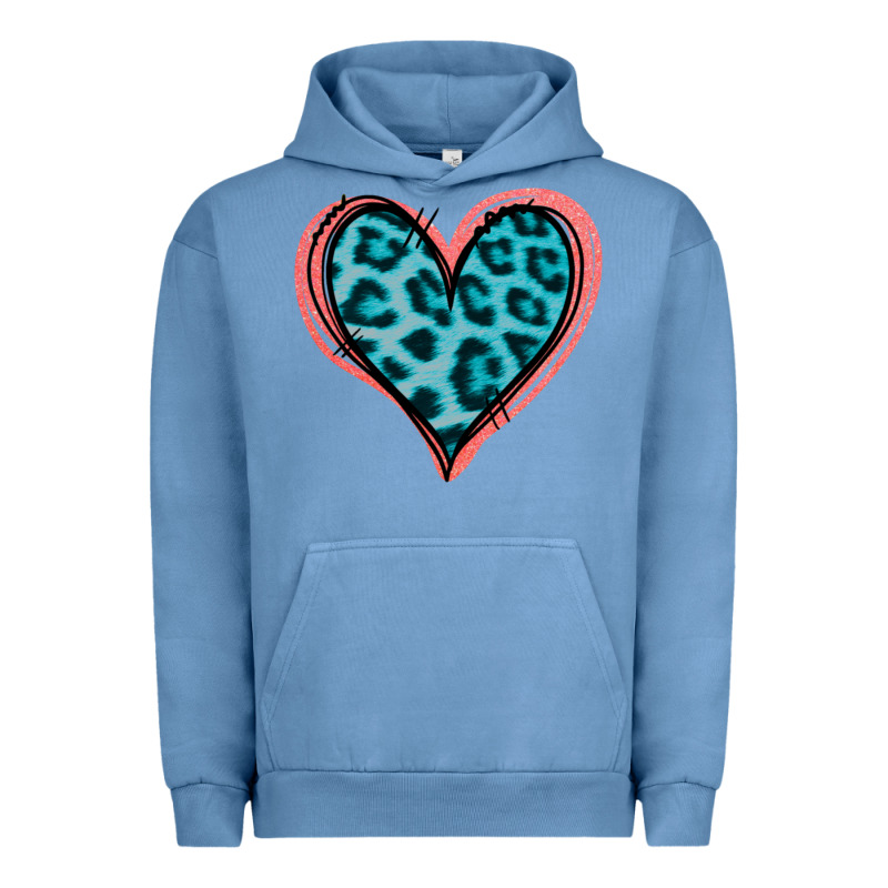 Blue Leopard Heart Urban Hoodie by Jasminsmagicworld | Teevron