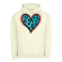 Pigment Pistachio Blue Leopard Heart Urban Hoodie - Jasminsmagicworld